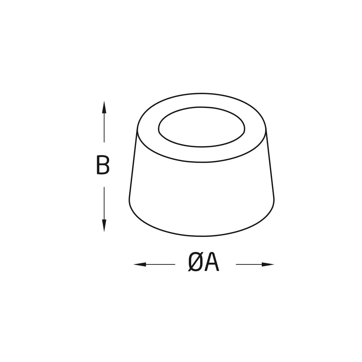 Amig fermaporta pavimento plastica marrone Ø30x25 mm