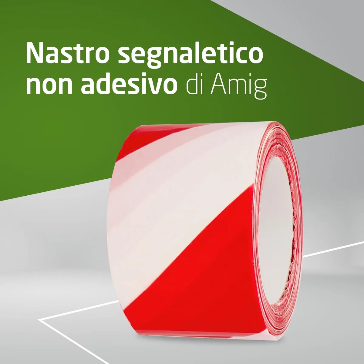 Amig Nastro Segnaletico 70 mm x 200 m Rosso-Bianco 24 Rotoli