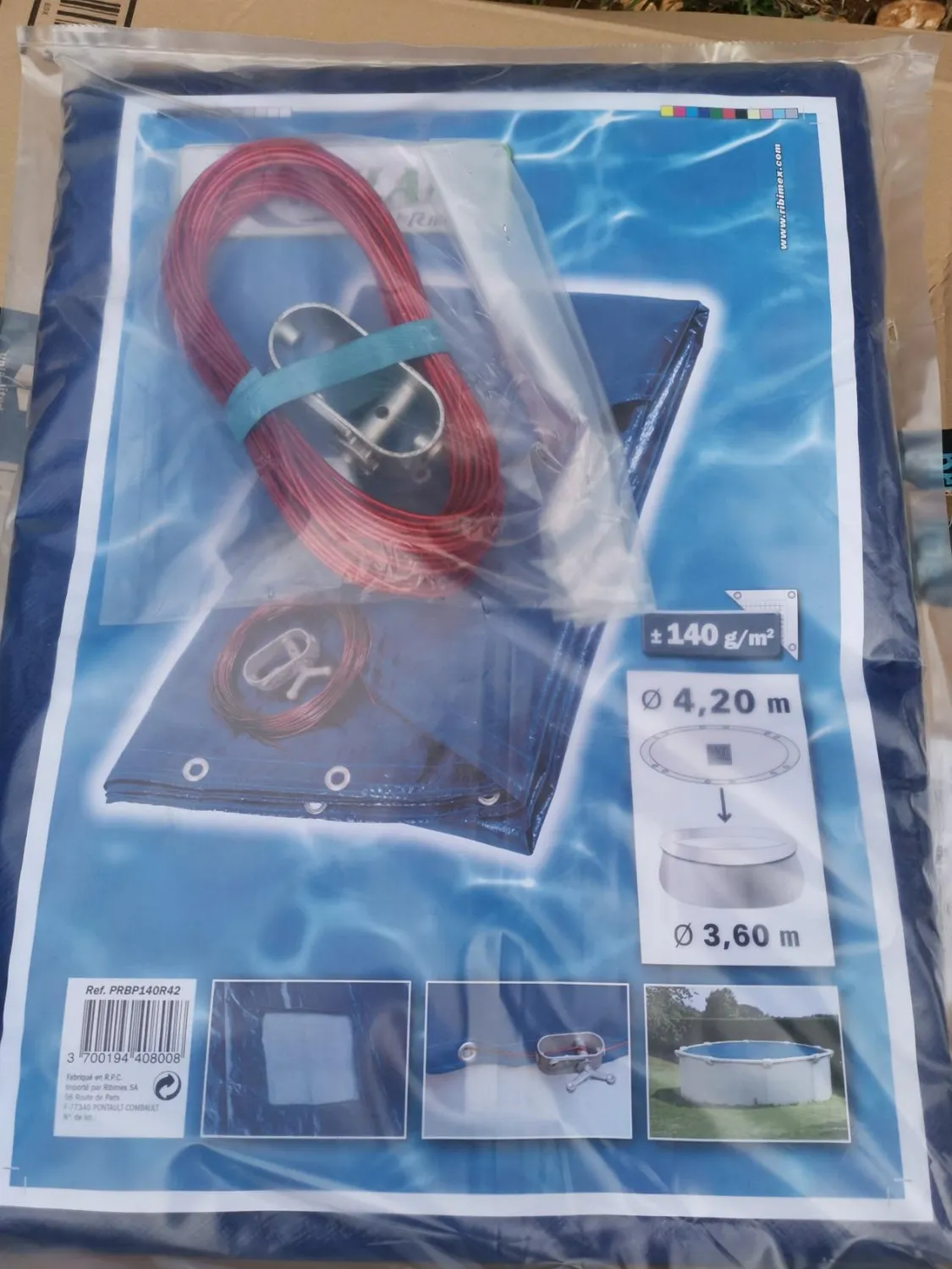 Ribimex telone piscina rotonda 6,2 m polietilene 140 g