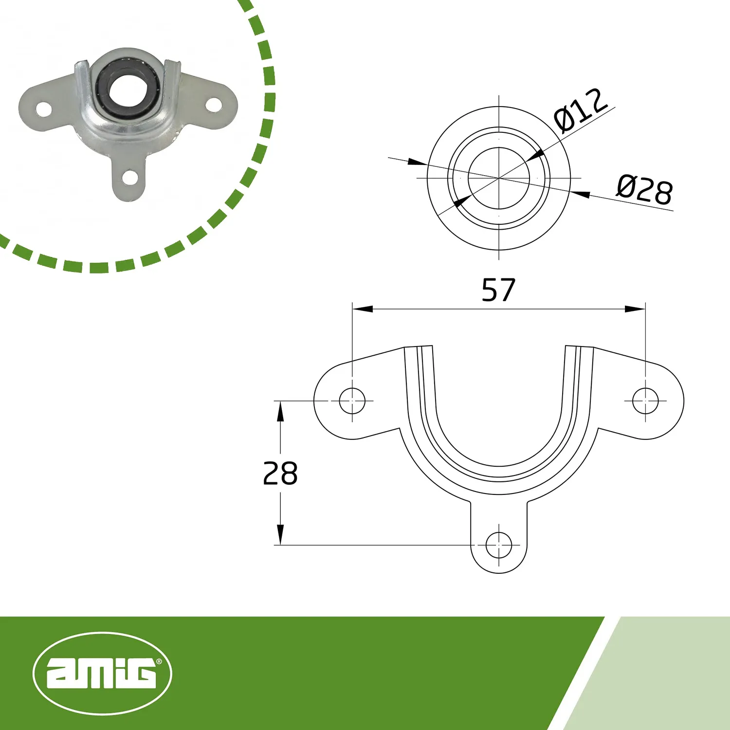Amig supporto cuscinetto tapparelle 28 mm zincato