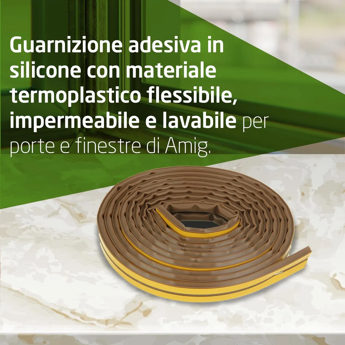 Amig 964 guarnizione adesiva marrone 2x3 m Ø7x9 mm