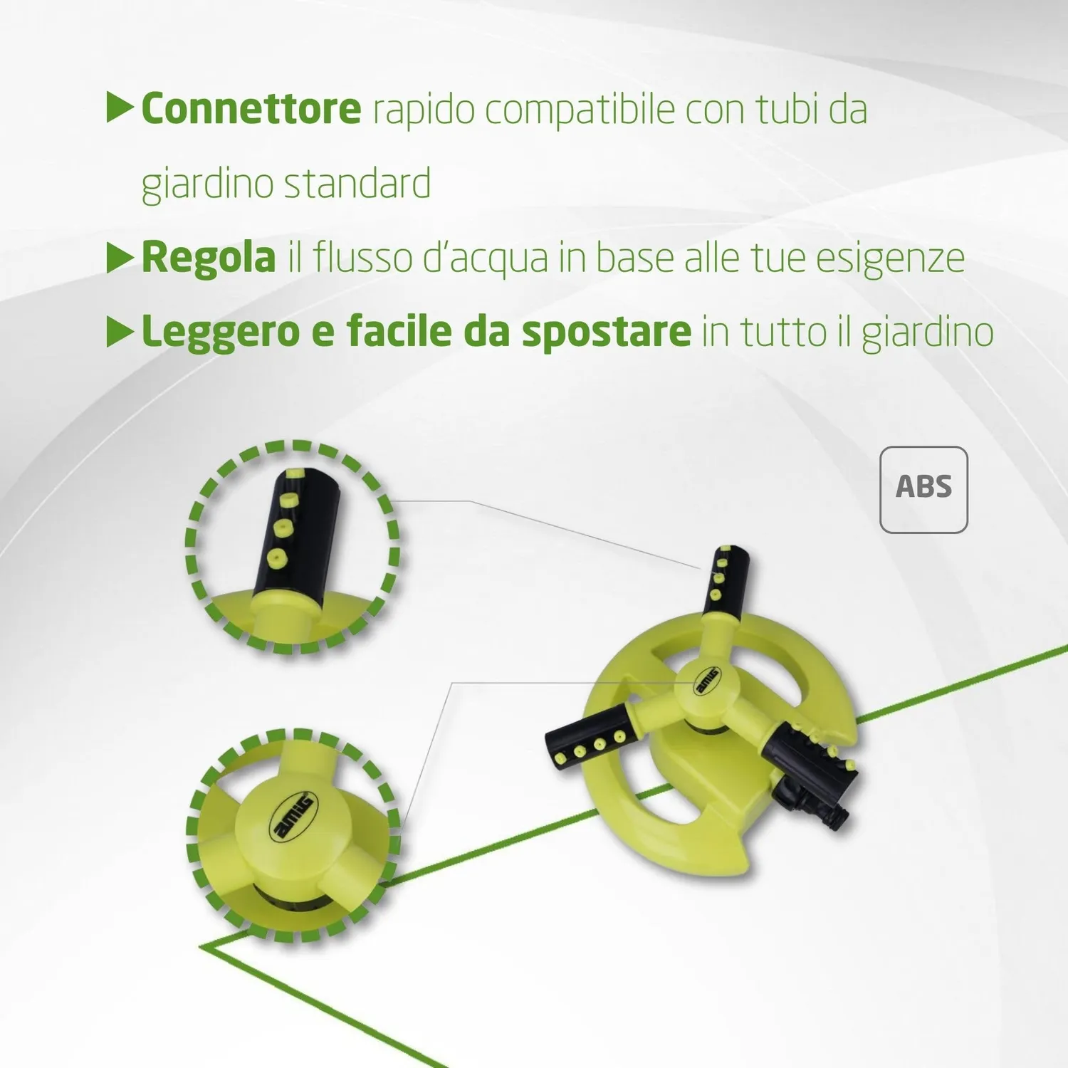 Amig irrigatore girevole 3 bracci Ø200 mm fino 63,5 mq