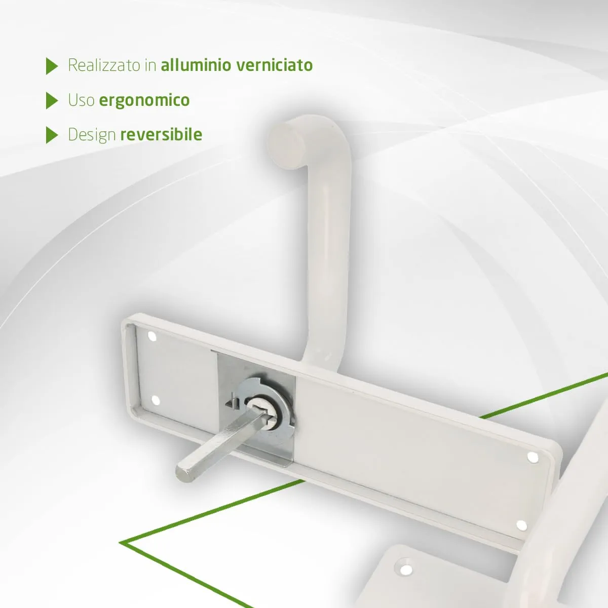 Amig maniglia con placca bianca 222x55 mm alluminio