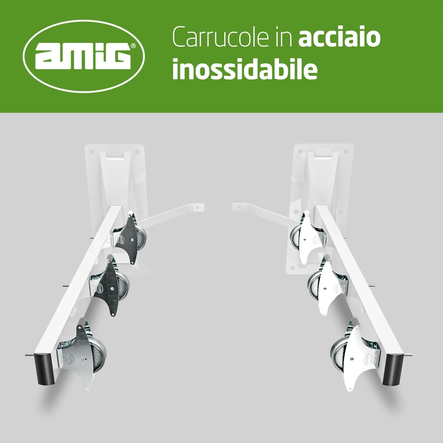 Amig Mod.3 stendibiancheria parete 450mm bianco acciaio