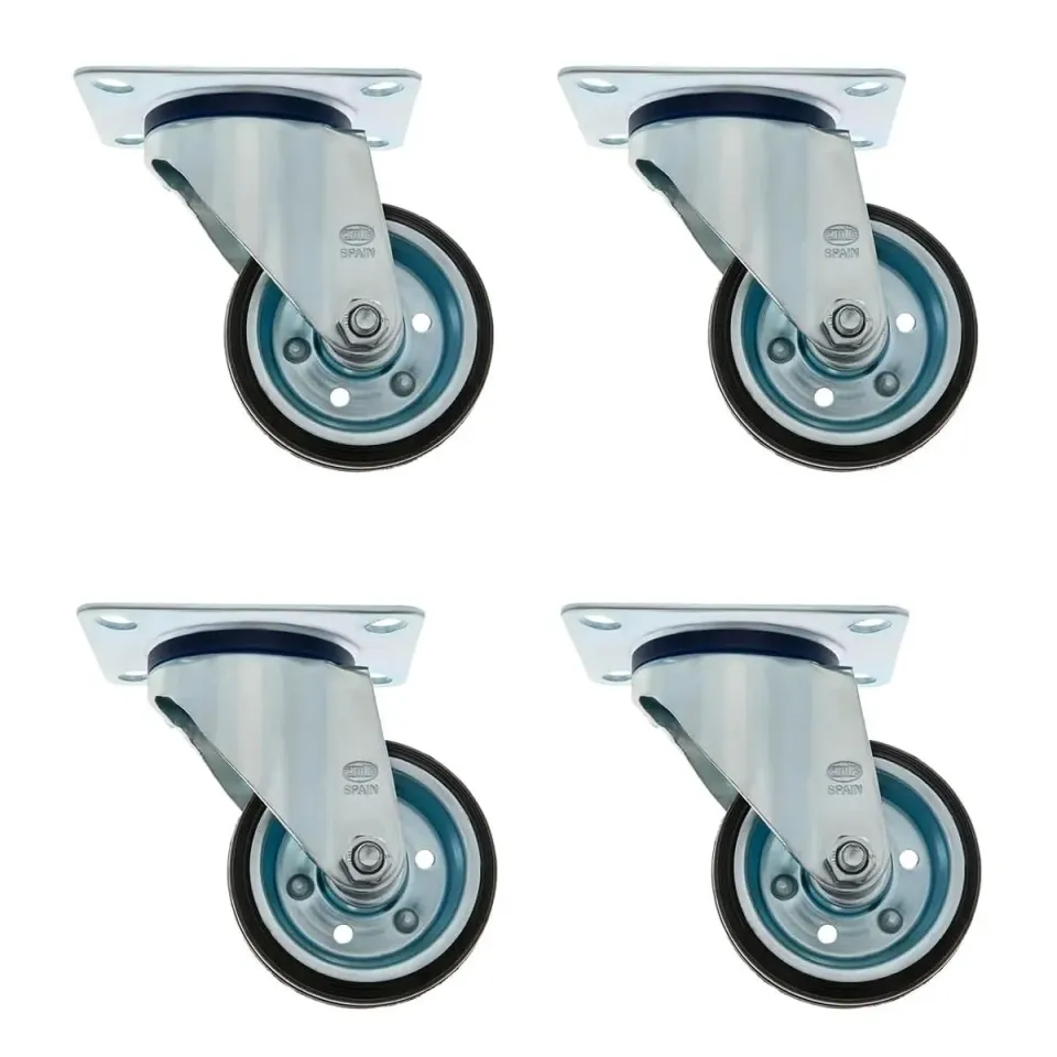 Amig set 4 ruote per mobili 100 mm gomma 90 kg
