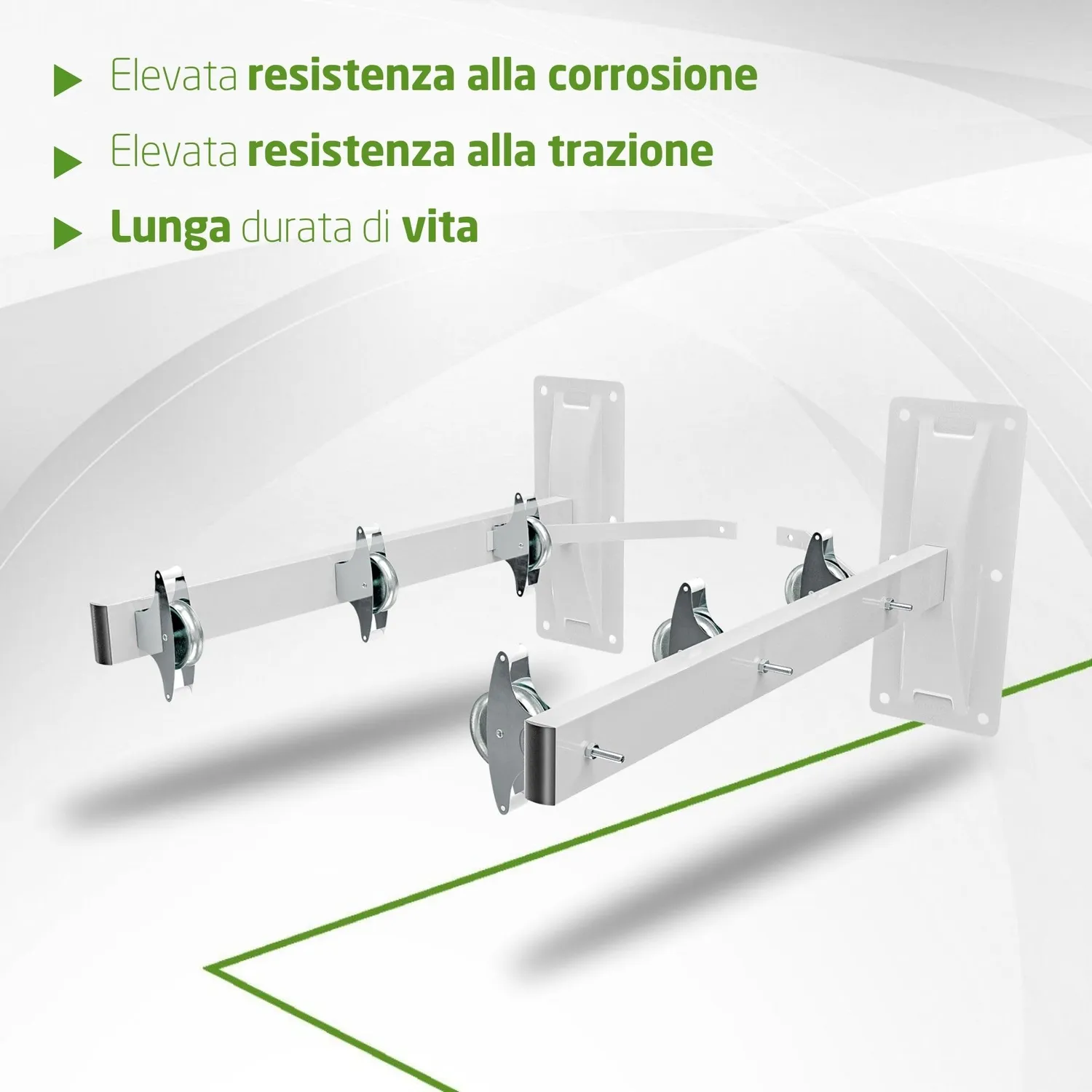 Amig Mod.3 stendibiancheria parete 450mm bianco acciaio