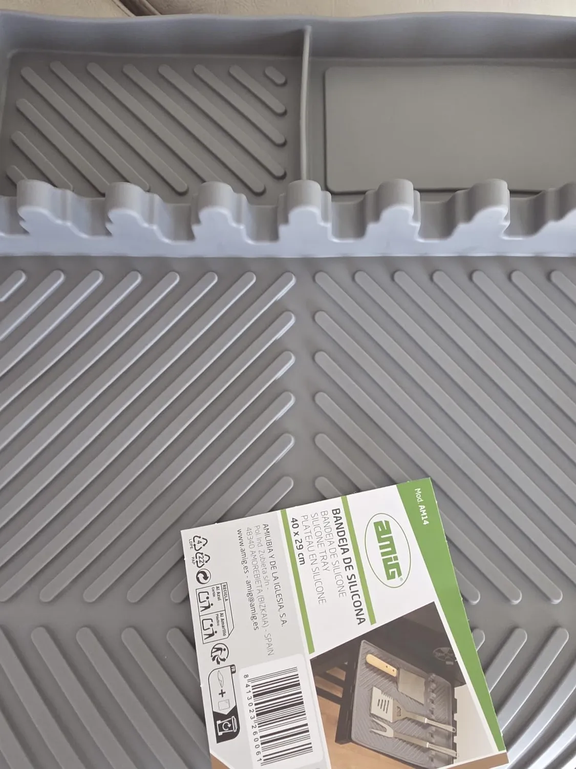 Amig AM14 vassoio silicone barbecue 40x29 cm grigio