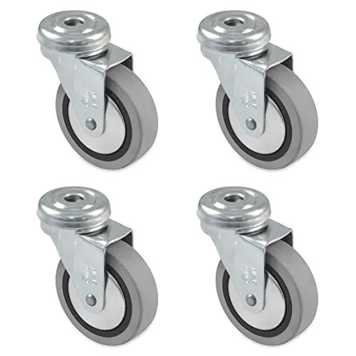 Amig 2504 Ruote Mobili 30 mm 4 Pezzi Grigio Gomma 15 kg