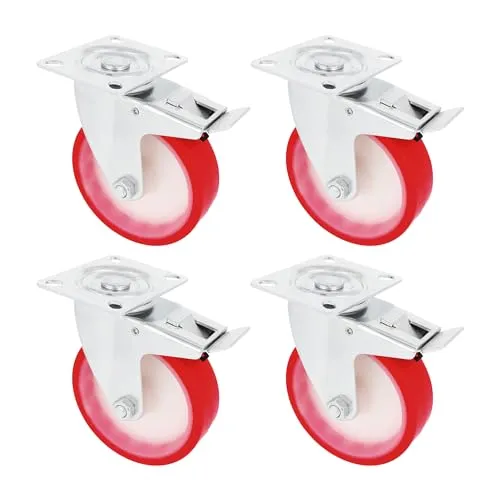 Amig Set 4 Ruote Girevoli Ø 100 mm con Freno 120 kg
