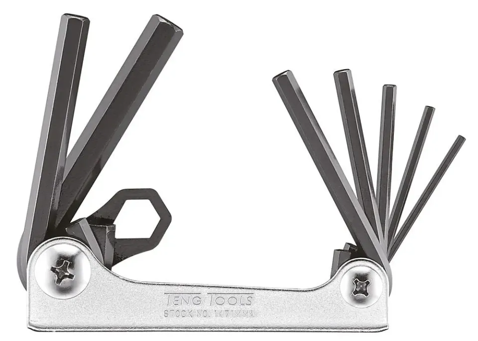 TengTools Set Chiavi a Brugola Pieghevole 2,5-10 mm 7 pezzi