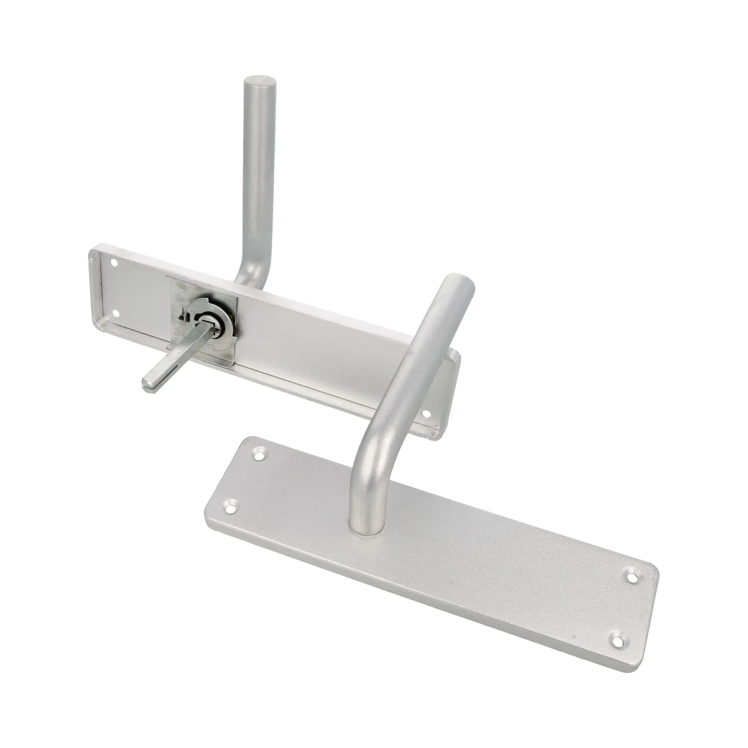 Amig maniglia argento alluminio placca quadra 222x55 mm