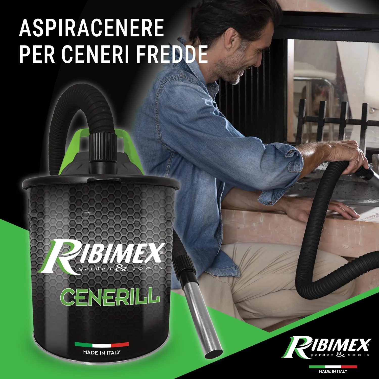 Ribimex Cenerill 18 L aspiracenere 1000 W