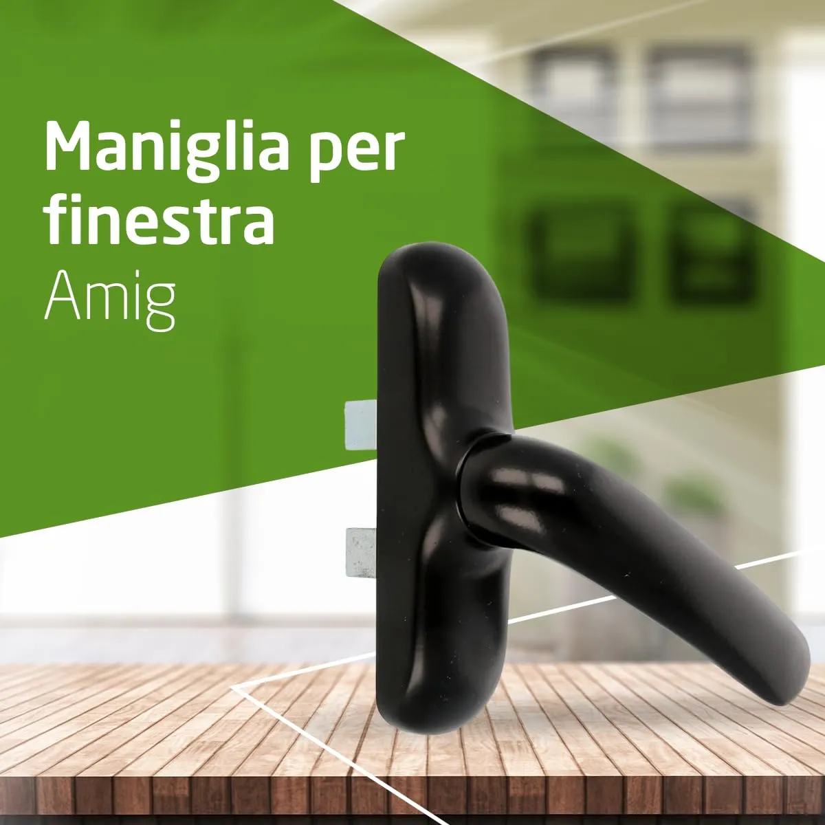 Amig 2800V-PR maniglia per finestre battente nera 180 mm