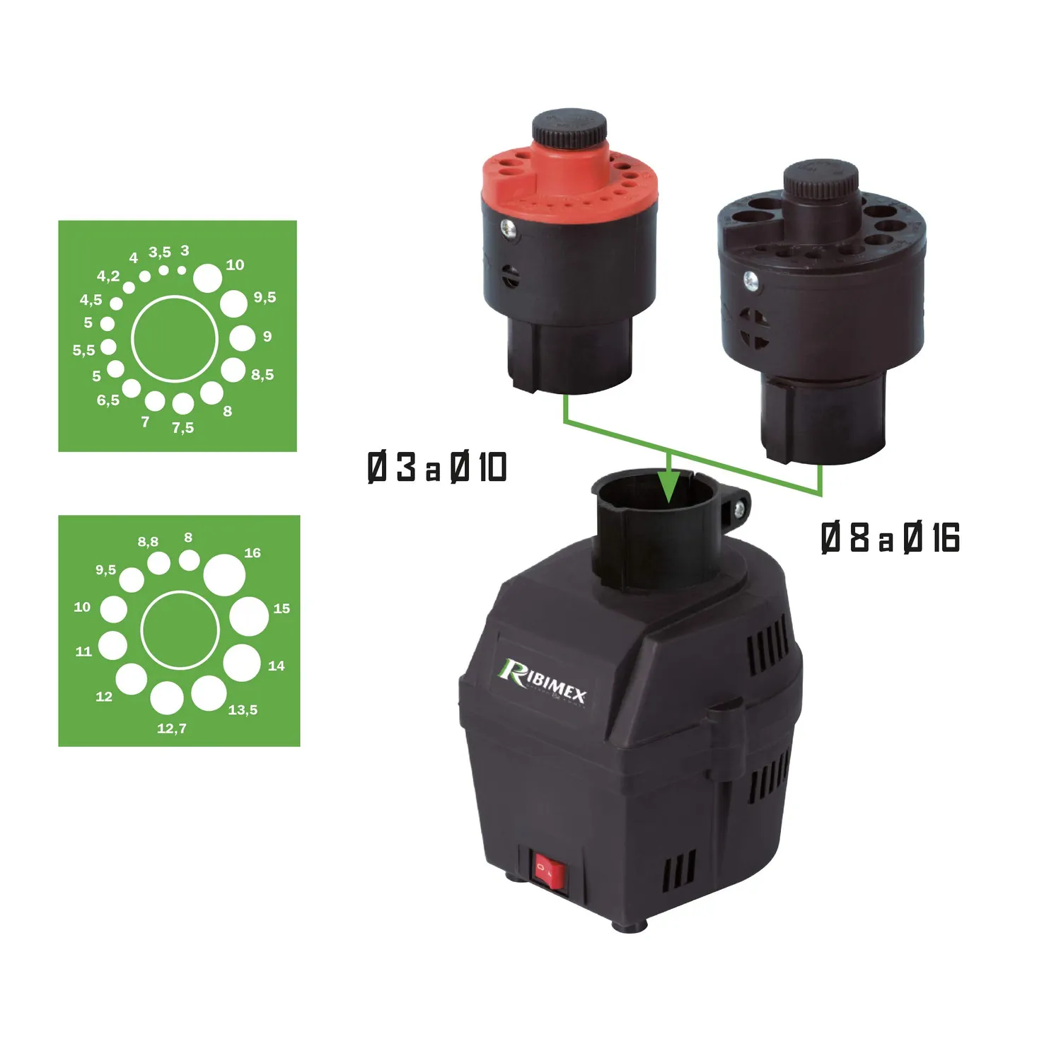 Ribimex PRIAF716 affilatore punte trapano 2 teste 70W