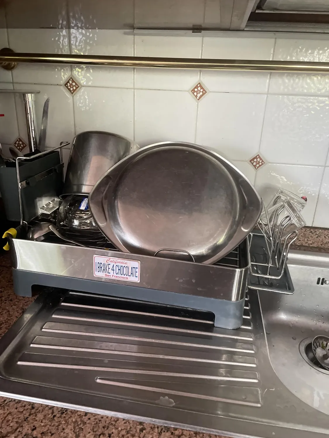 Amig Siba Scolapiatti Acciaio Grigio 10 Piatti 51 cm
