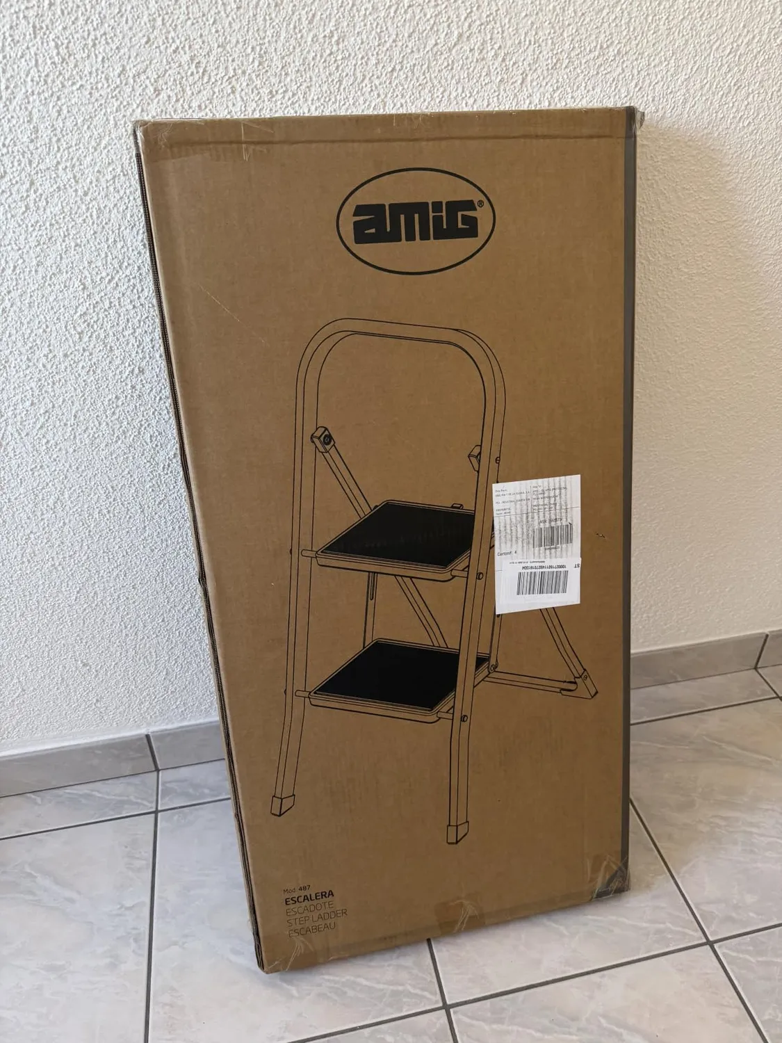 Amig scala pieghevole 2 gradini acciaio bianca 150 kg