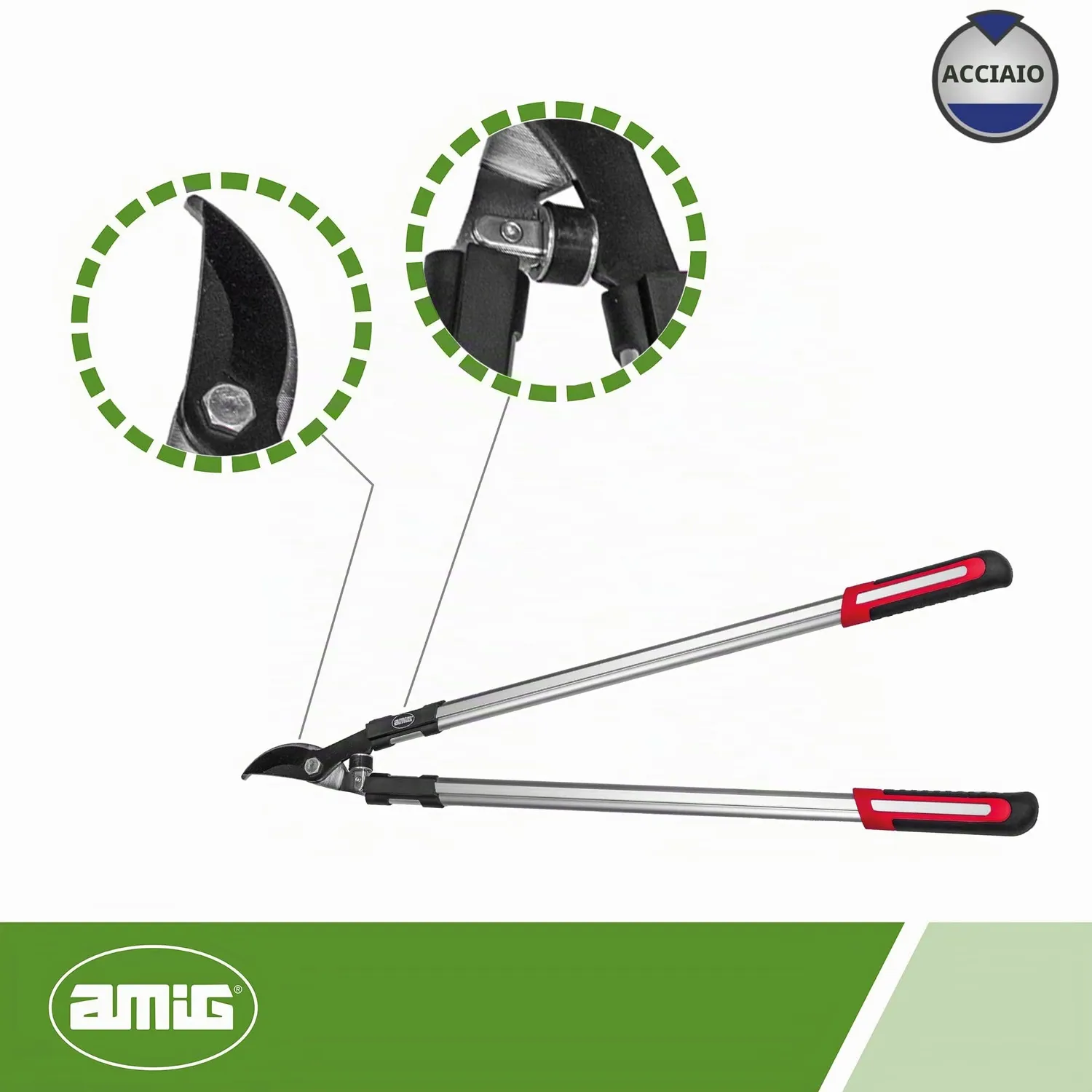 Amig cesoia a due mani bypass 80 cm taglio 38 mm teflon