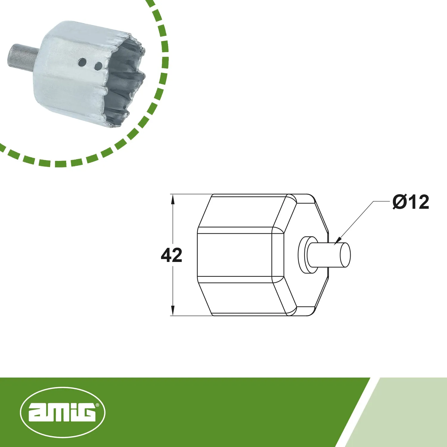 Amig Puntale Tapparella Acciaio 42 mm Ø12 mm