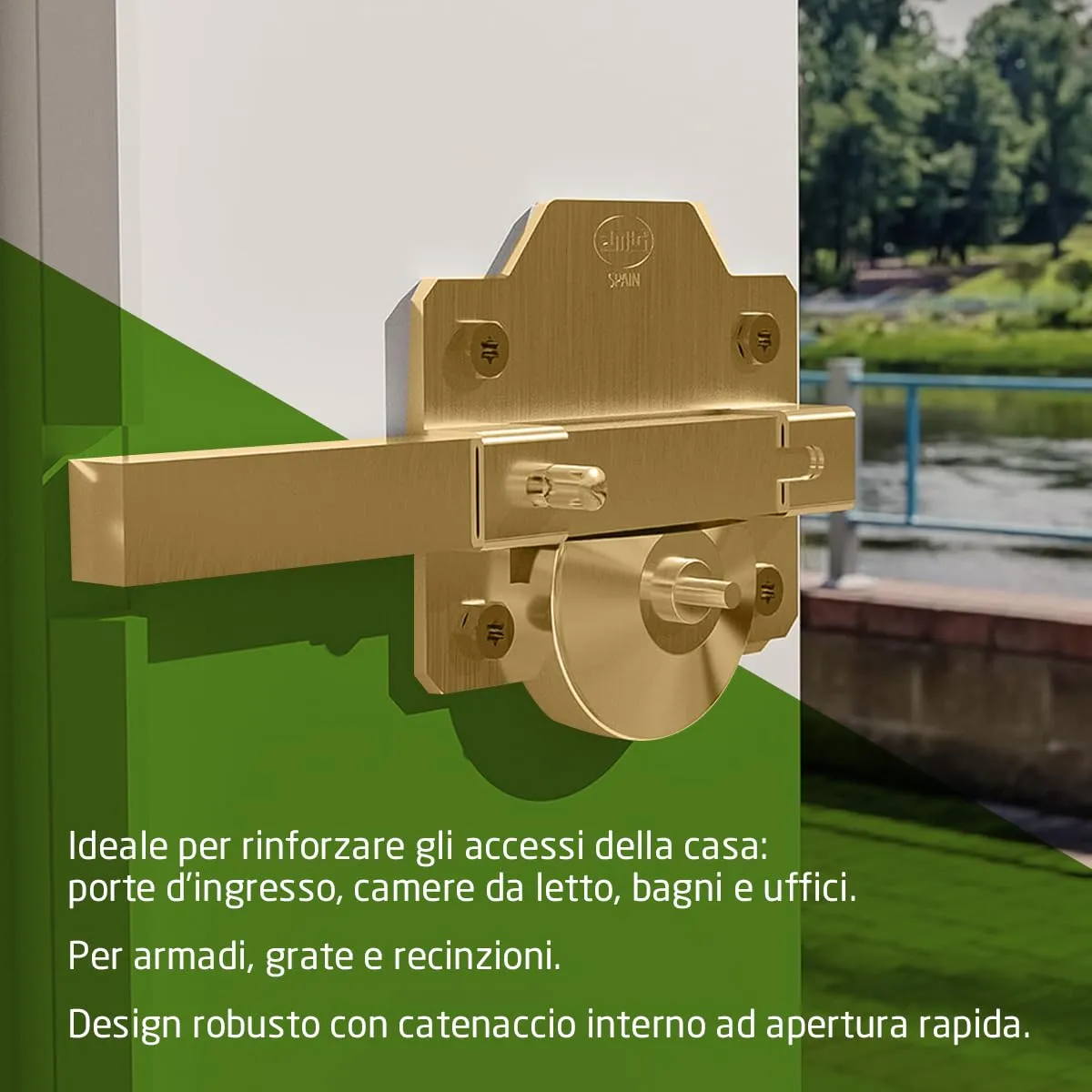 Amig Catenaccio Sicurezza 153x88 mm Oro Acciaio