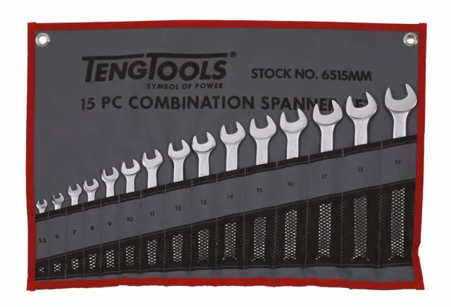 TengTools Set Chiavi Combinate 5,5-19 mm 15 Pezzi Roll