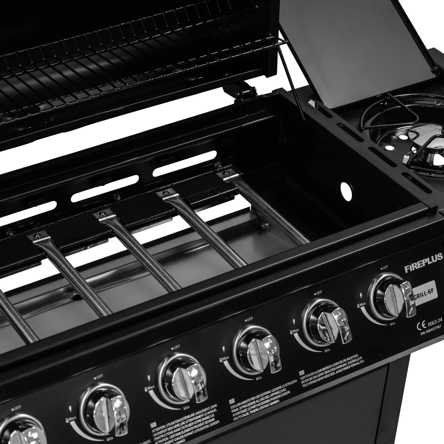 Amig Fireplus GRILL-6F barbecue a gas 6+1 nero 12,9 kW