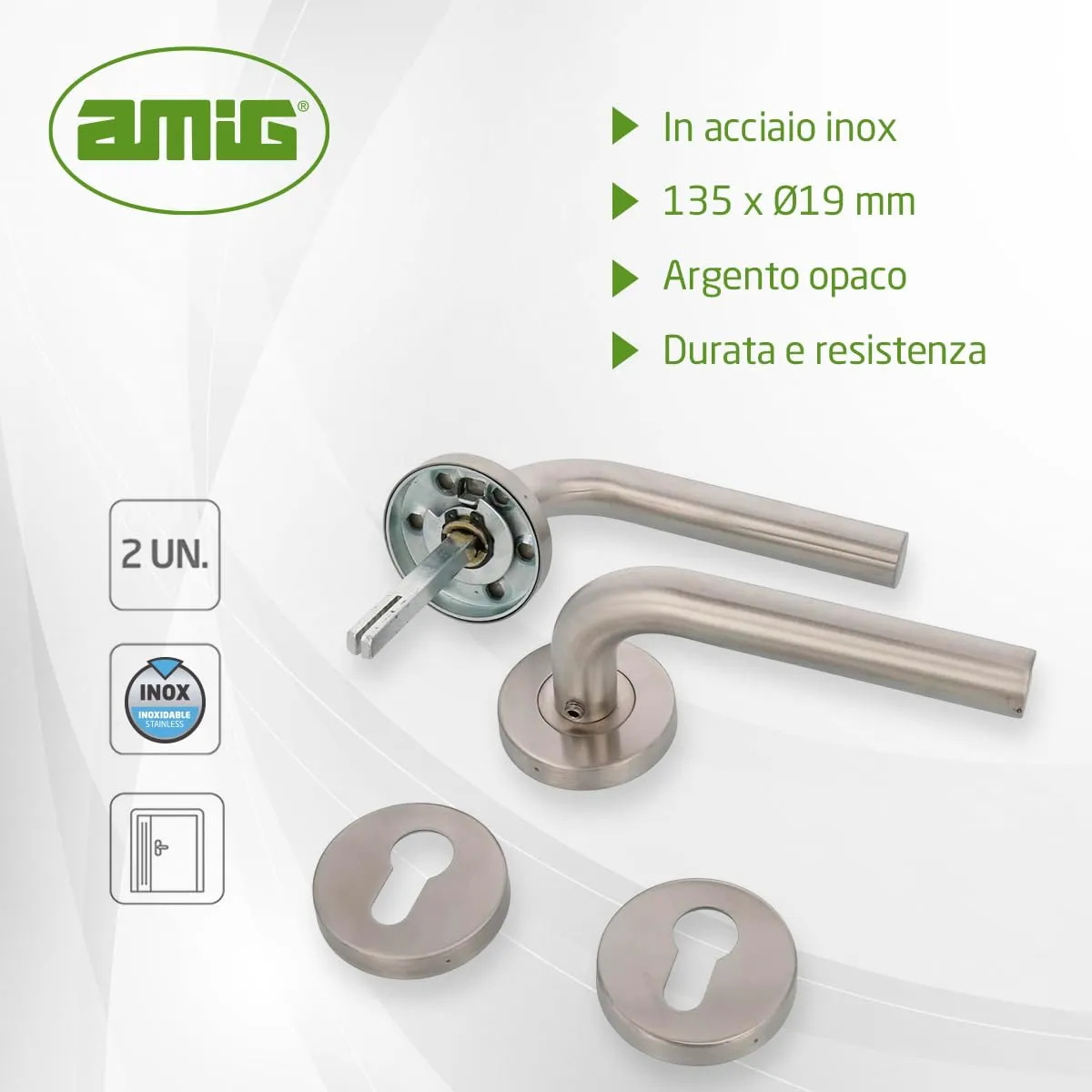 Amig 4RBX Maniglie Porte Europrofilo Inox 135 mm