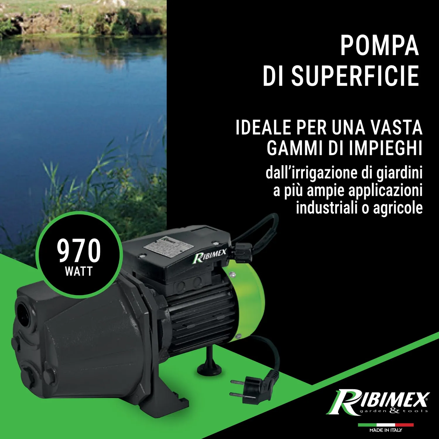 Ribiland Ribimex JET 101 Pompa Superficie 2700 L/h 970 W