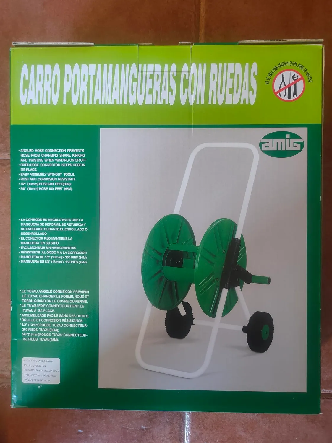 Amig carrello avvolgitubo 45 m verde 75 cm