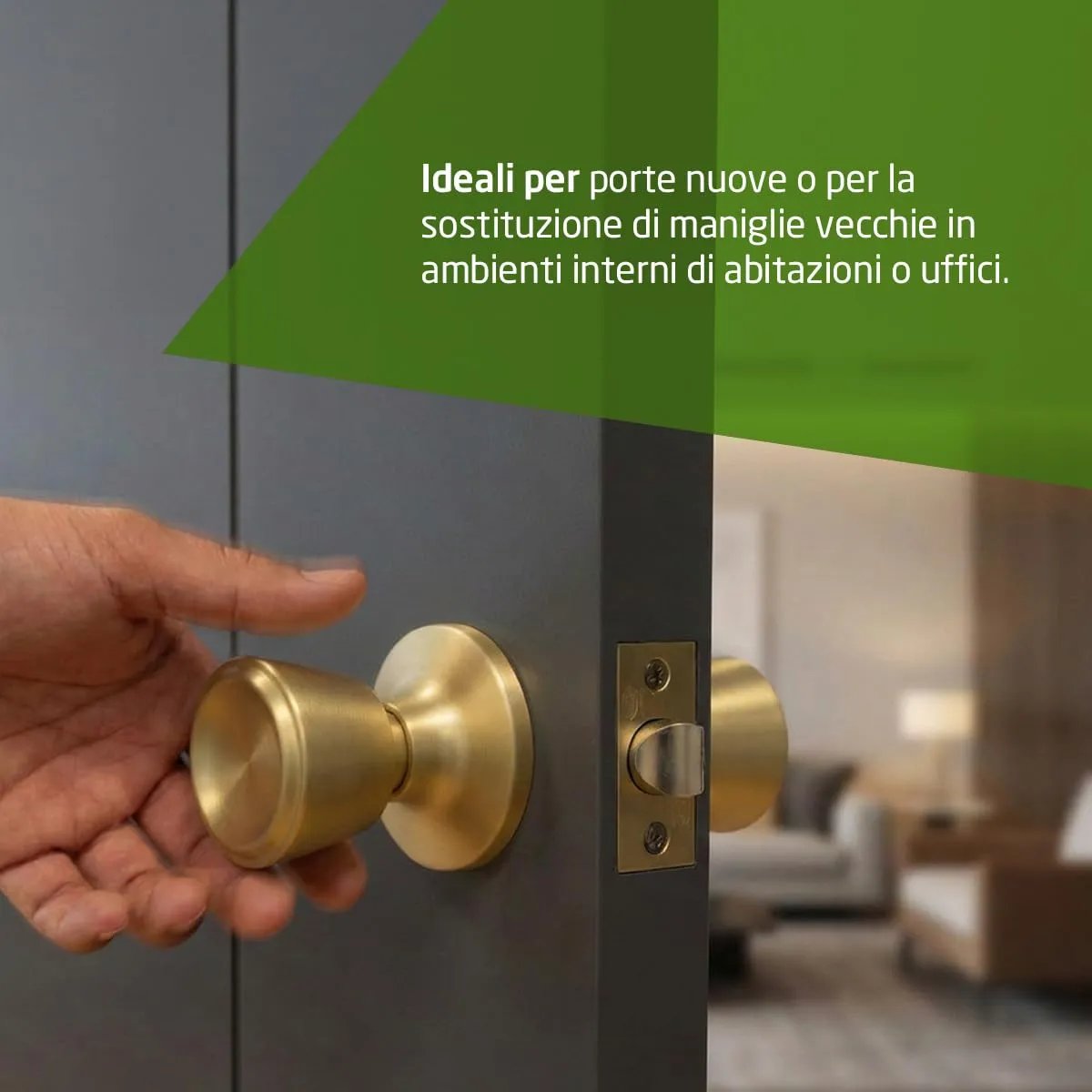 Amig 601 pomolo porta interna 60-70 mm ottone opaco