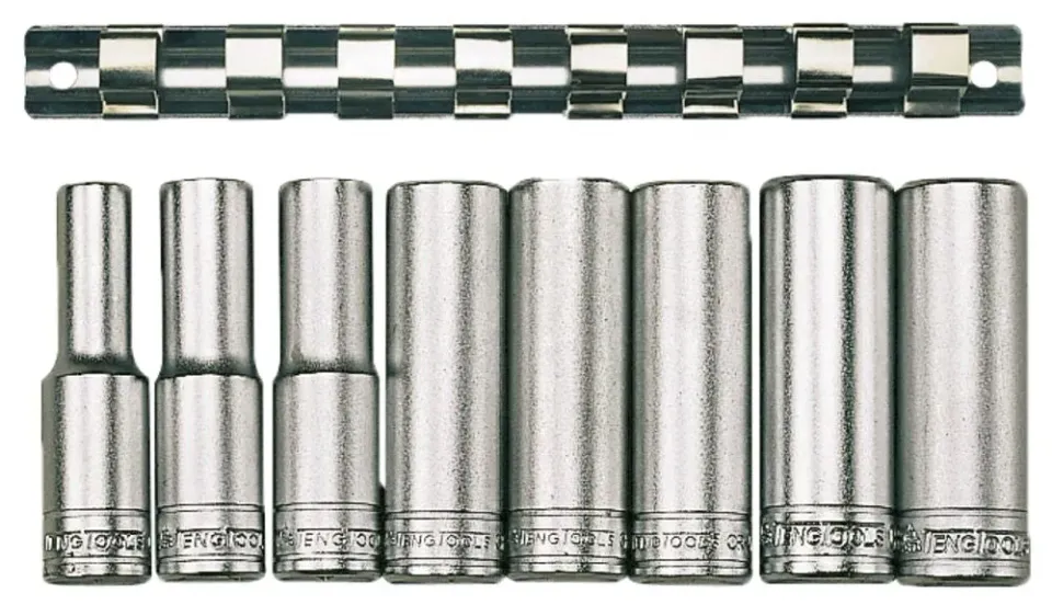 TengTools Set bussole profonde 1/2" 12pt 8 pezzi rail