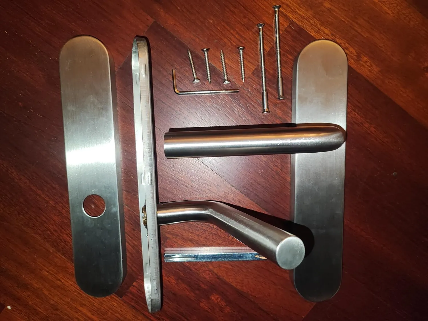 Amig 4PX set maniglie porta con piastra inox satinato