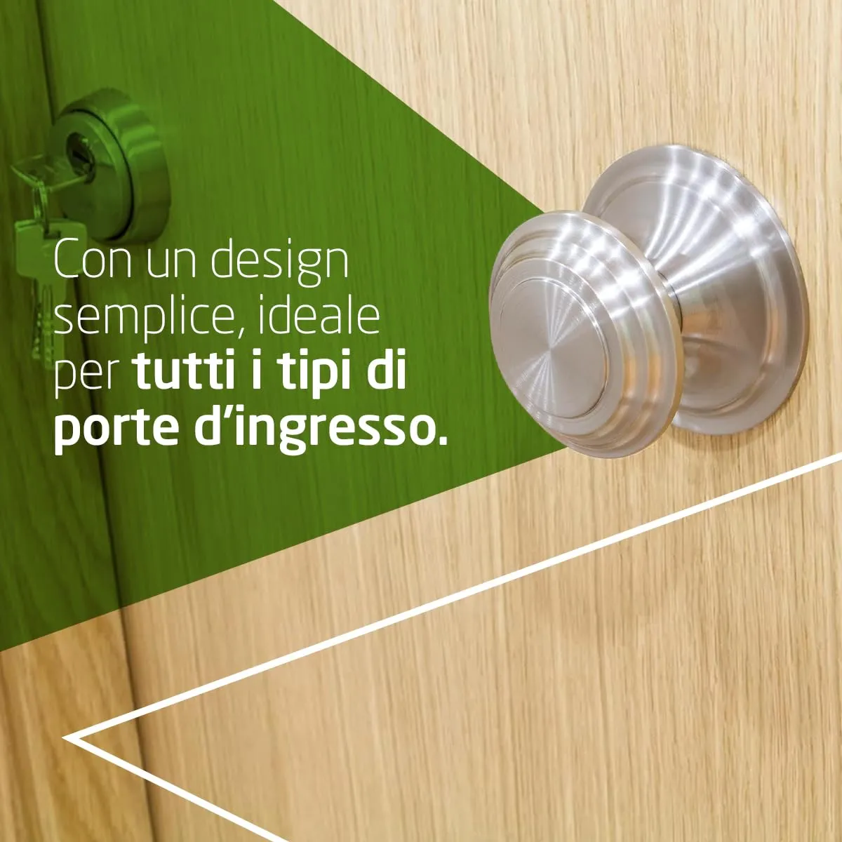 Amig pomello porta ottone Ø76 mm cromo opaco massiccio