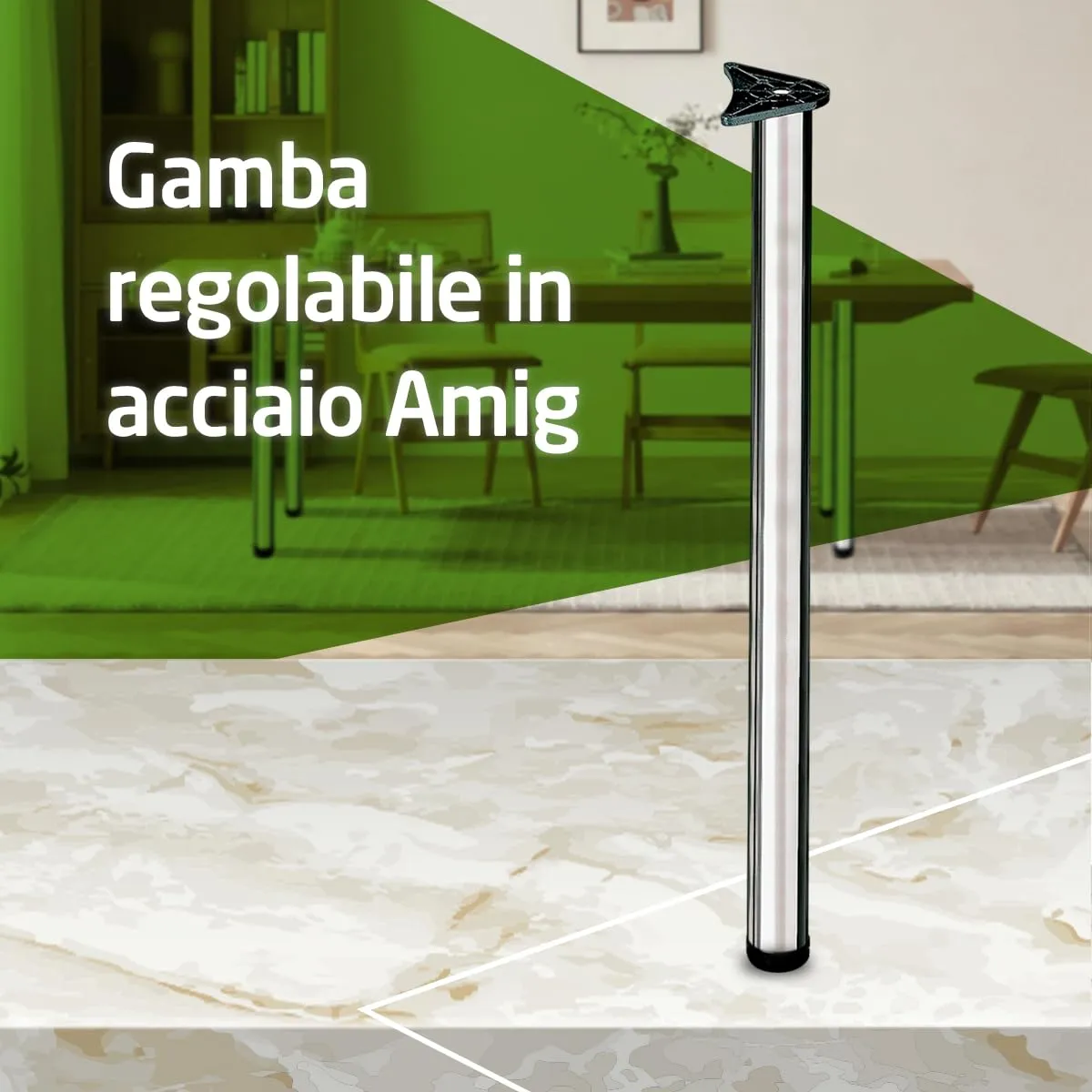 Amig gamba tavolo regolabile 60x870 mm cromo
