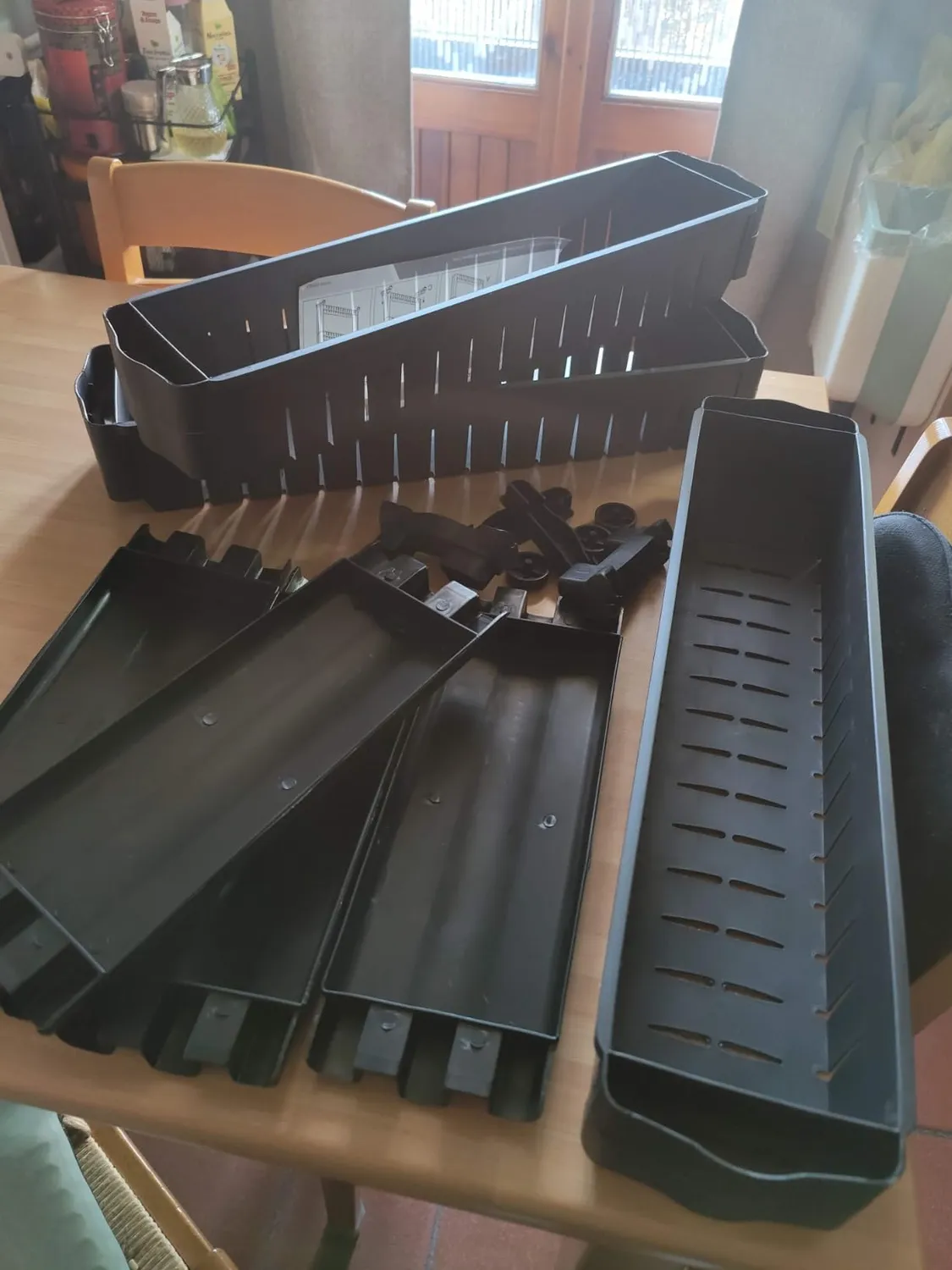 Amig Böken Carrello Stretto 3 Ripiani Nero 54x12x78 cm