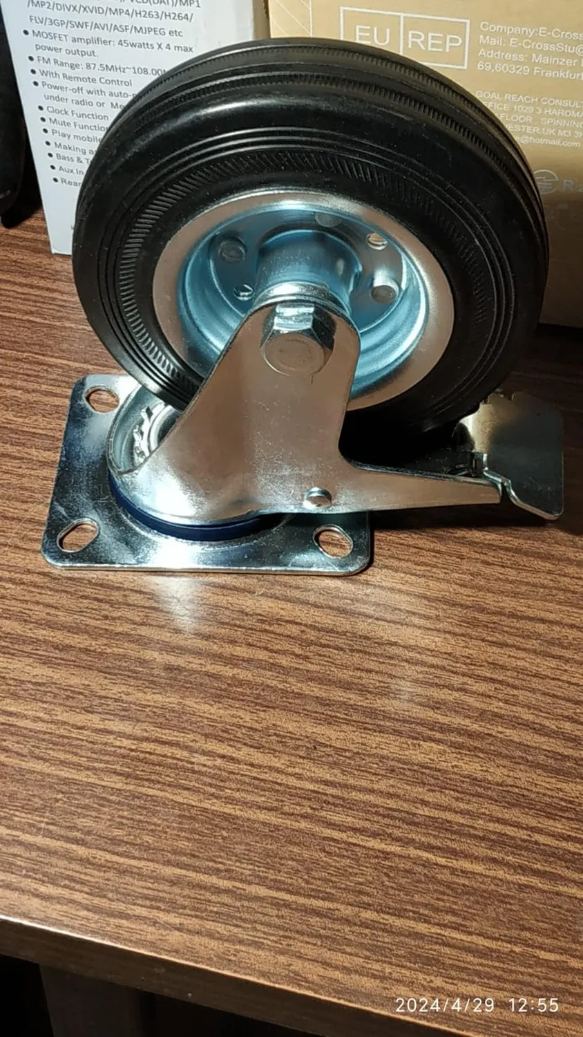 Amig Set 4 Ruote con Freno 125 mm 120 Kg Gomma