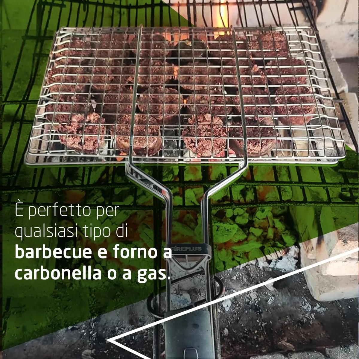 Amig Fireplus griglia barbecue doppia inox 32x21,5 cm