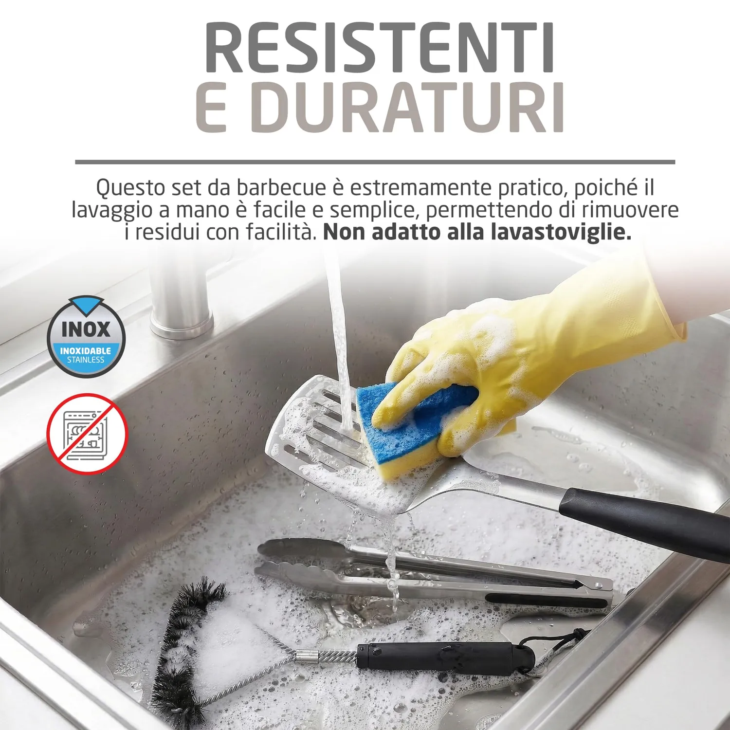 Amig AM02 Kit 3 Accessori Barbecue Inox Custodia