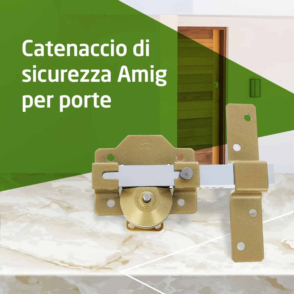 Amig Serratura Sovrapposizione 70 mm Oro 88x153 mm
