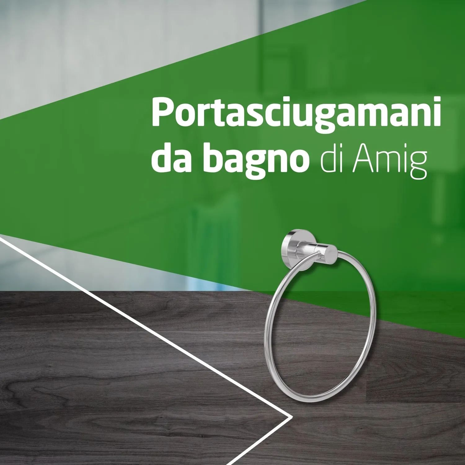 Amig Gorliz-3 portasciugamani bagno argento cromo lucido