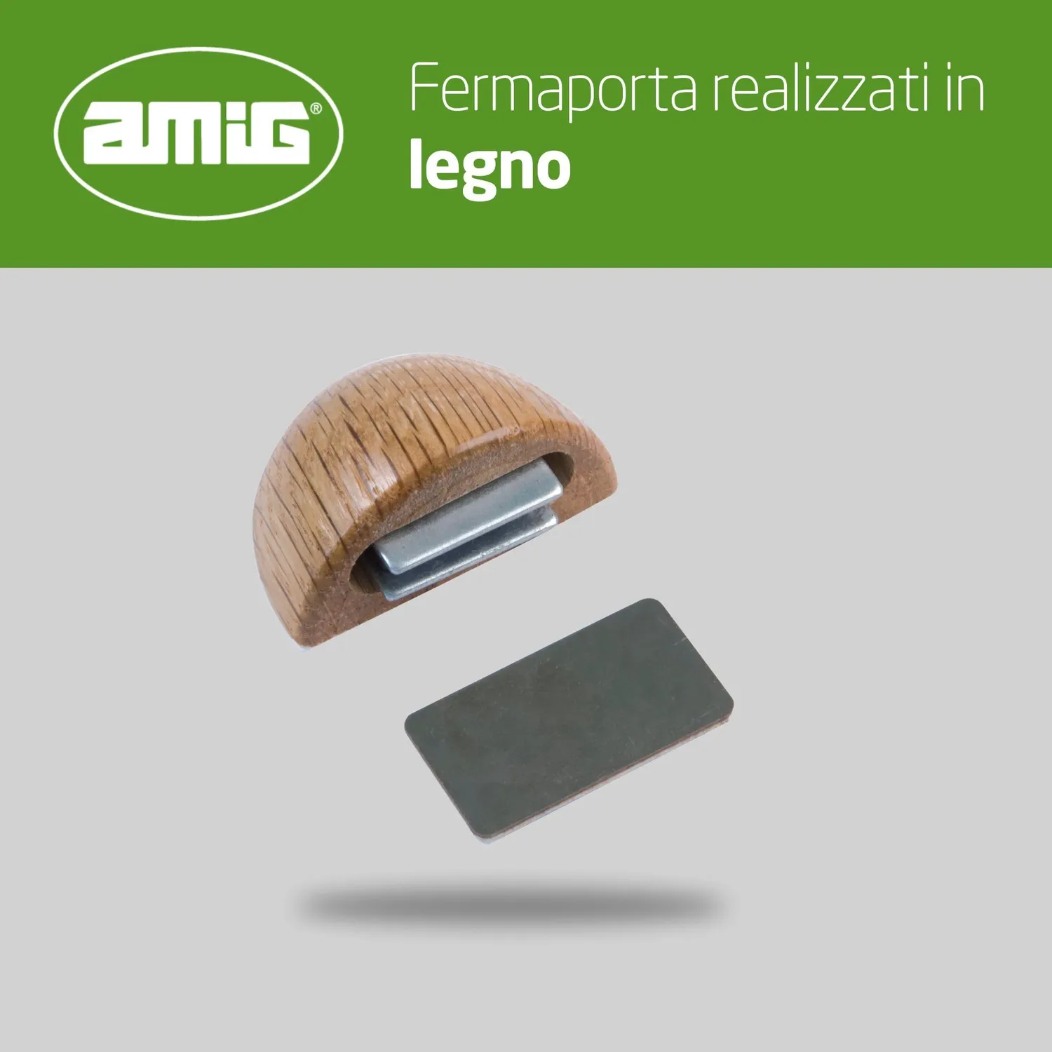 Amig fermaporta magnetico rovere 48x25 mm 6 pezzi