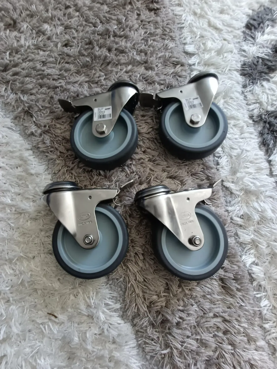Amig set 4 ruote girevoli 100 mm con freno 90 kg