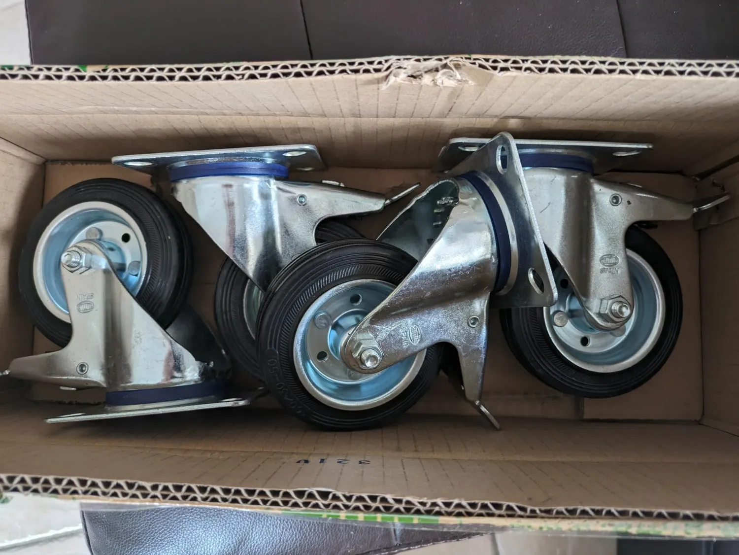 Amig set 4 ruote mobili 100 mm senza freno 100 kg