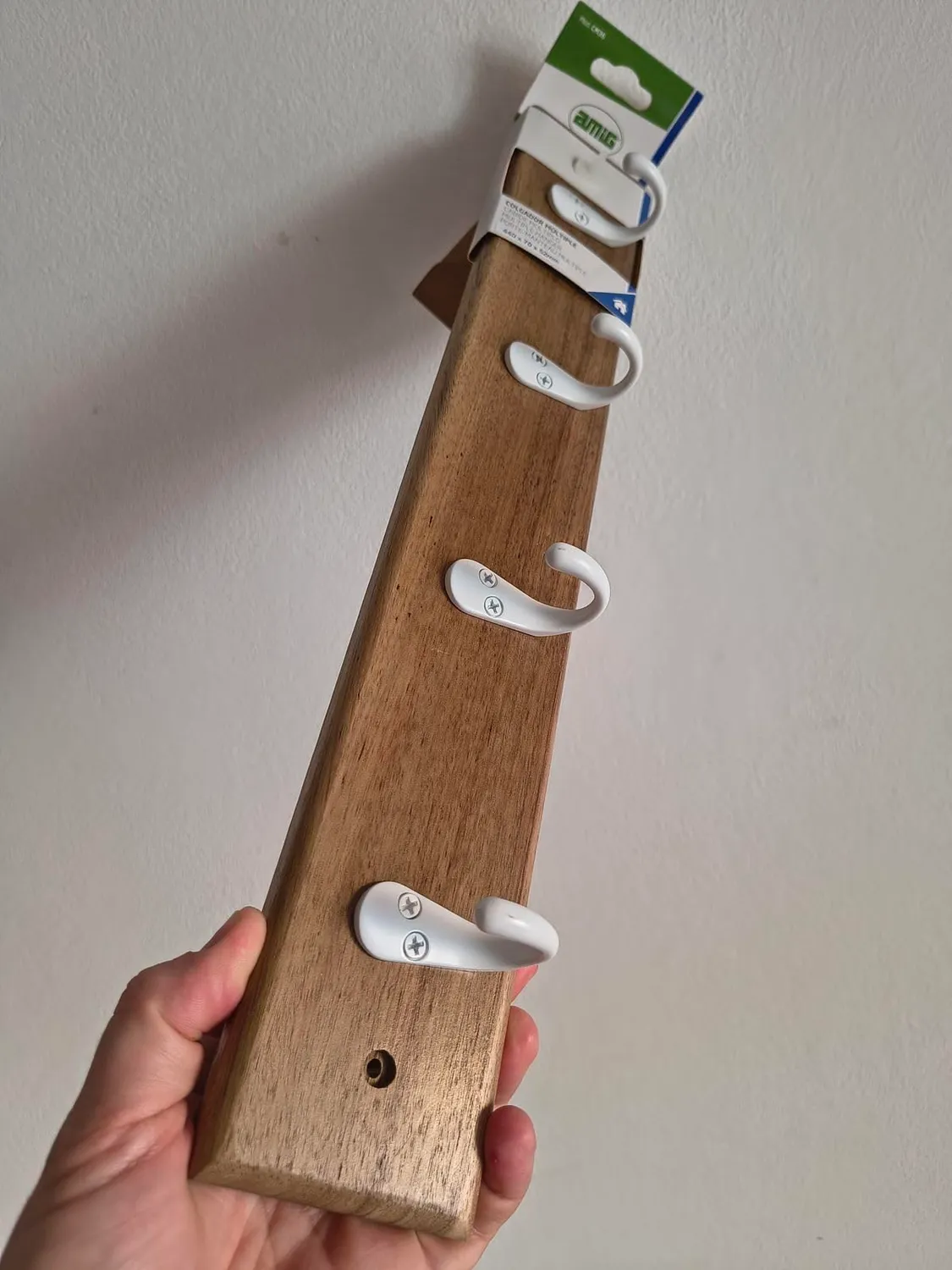 Amig CM36 appendiabiti muro 440 mm acacia nero legno
