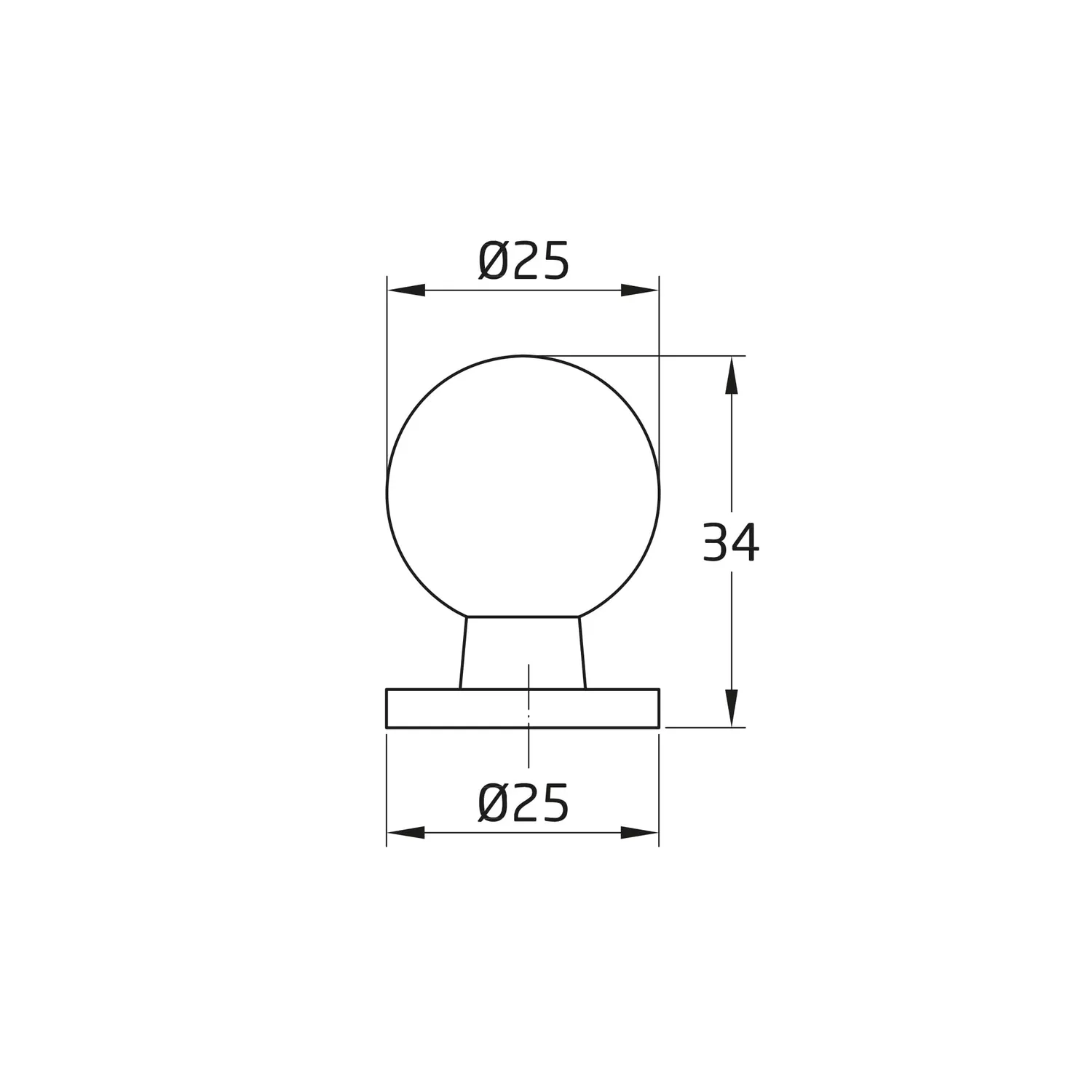 Amig 811 Pomelli Mobili Ø25 mm Oro 2 Pezzi Zamak