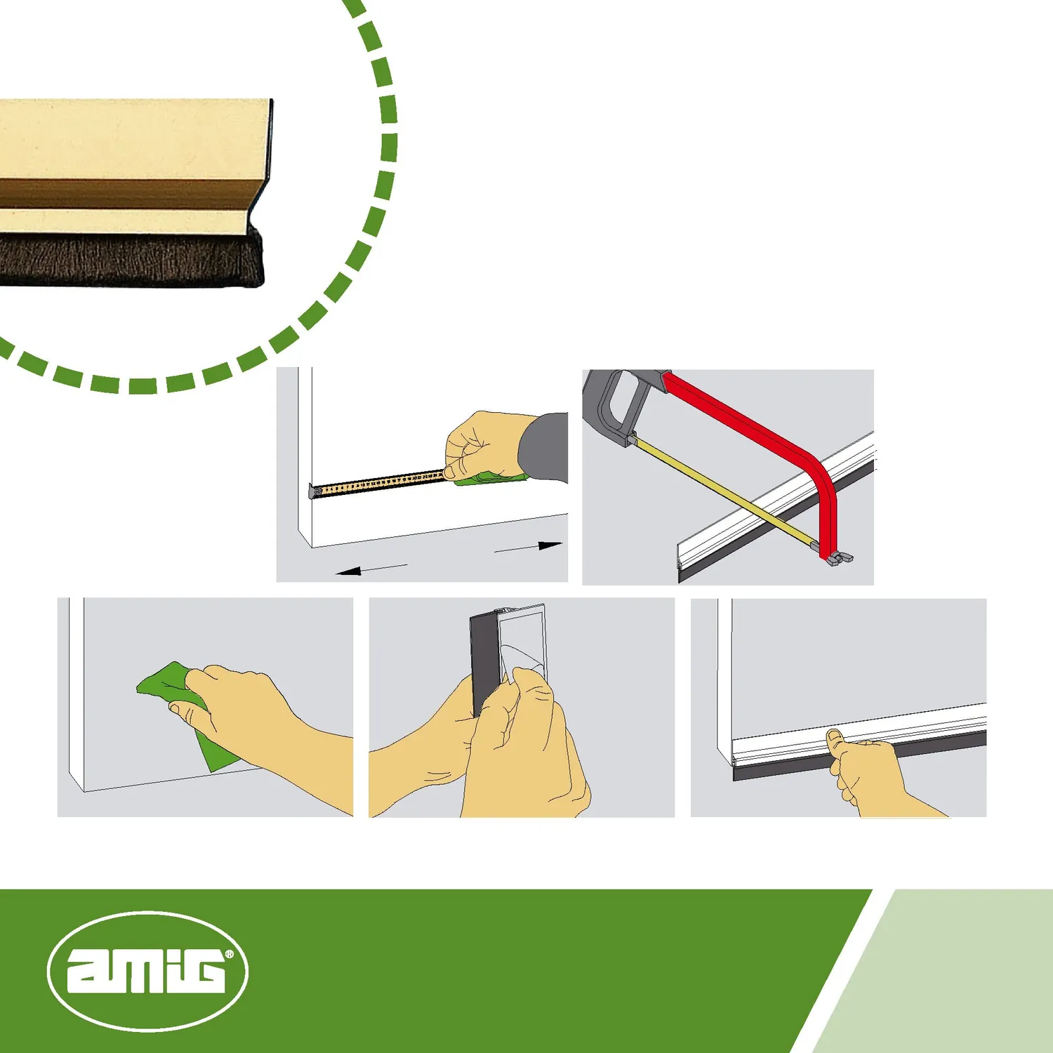 Amig Paraspifferi Adesivo Porte Oro 1000 mm Alluminio