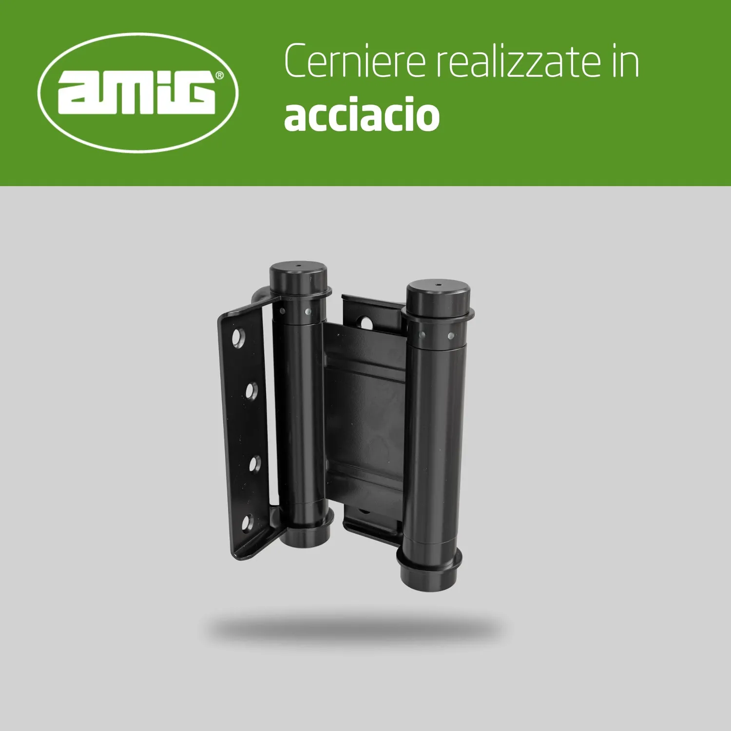 Amig Cerniera Doppia Azione Acciaio Nero 75mm