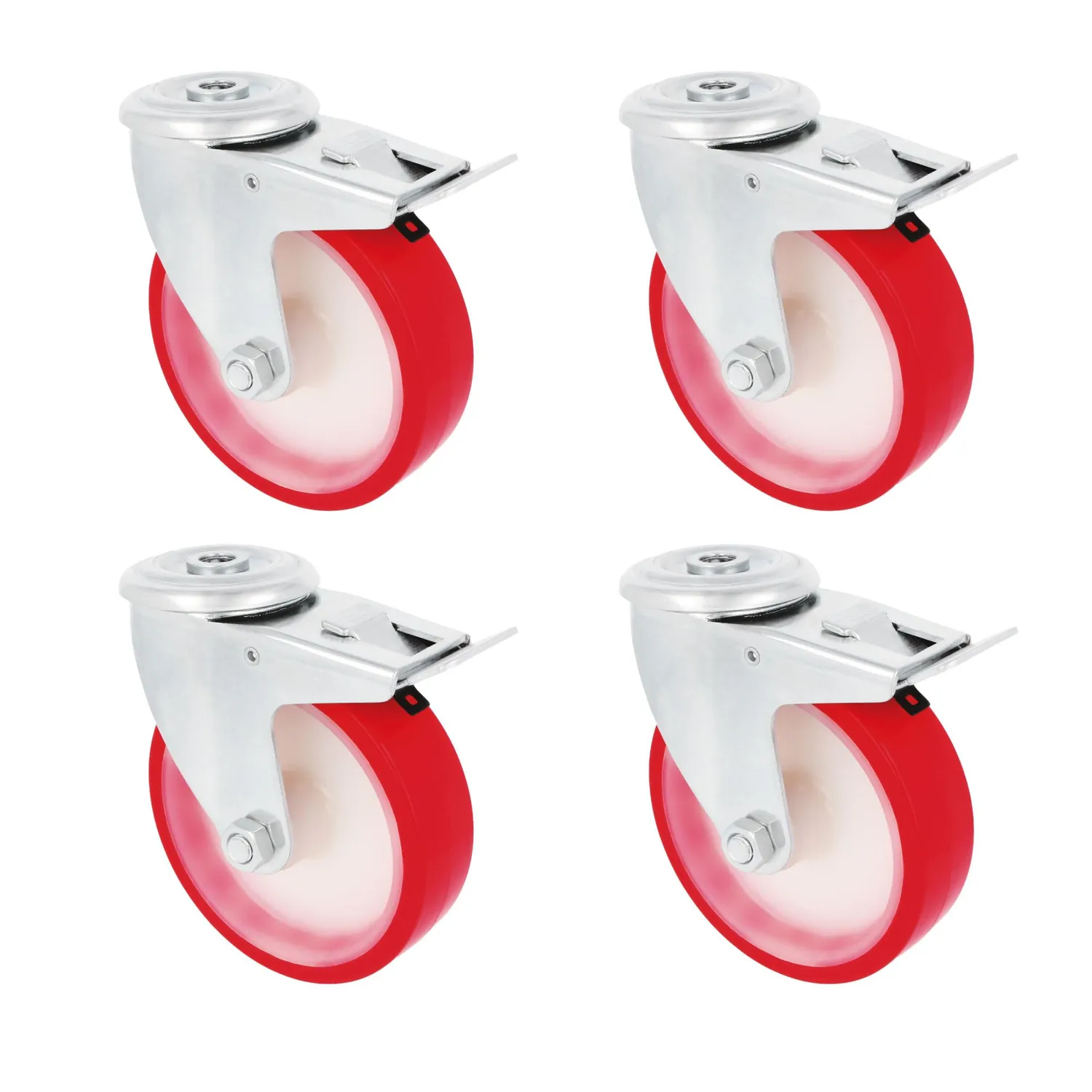 Amig Set 4 Ruote Ø 100 foro con freno rosse 120 kg