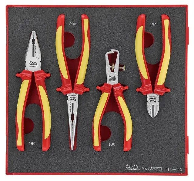 TengTools Foam2 Set Pinze Isolate 1000V 4 Pezzi