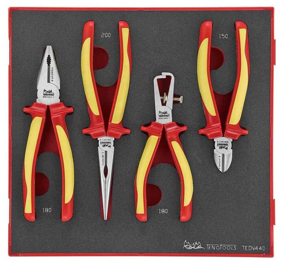 TengTools Foam2 Set Pinze Isolate 1000V 4 Pezzi
