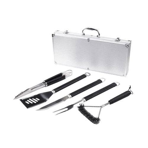 Amig AM01 set utensili barbecue 5 pezzi acciaio inox